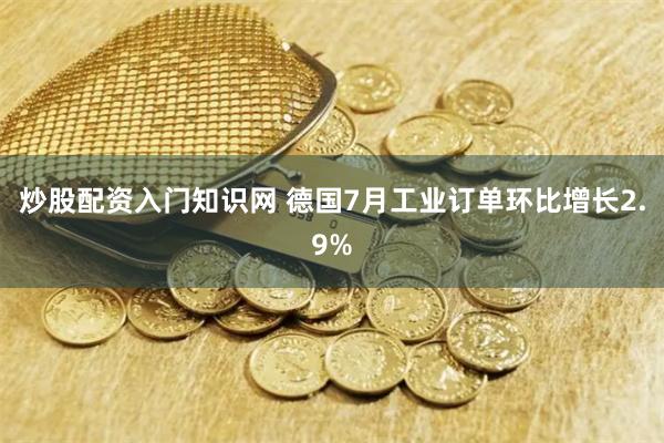 炒股配资入门知识网 德国7月工业订单环比增长2.9%