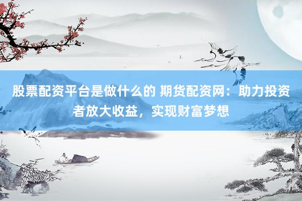 股票配资平台是做什么的 期货配资网：助力投资者放大收益，实现财富梦想