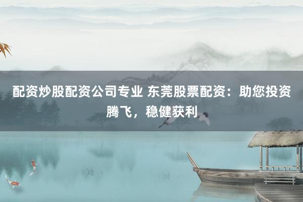 配资炒股配资公司专业 东莞股票配资：助您投资腾飞，稳健获利